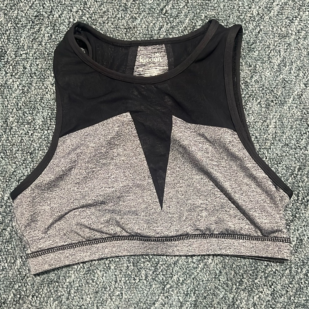 KYODAN Hi Neck excellent condition the mesh gray black sports bra M stretch